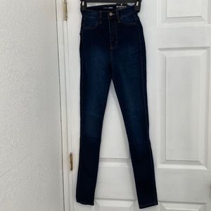 NWT FASHION NOVA CLASSIC HIGH WAIST SKINNY JEANS - DARK DENIM - SIZE 0